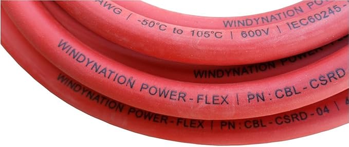 WindyNation 1/0 Gauge AWG (3 Feet Black + 3 Feet Red) Power Inverter Battery Cable Wire Kit for DC to AC Inverters RV, Car, Solar, Marine, Off-Grid
