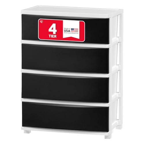 4 Drawer Wide Plastic Drawer Organizer