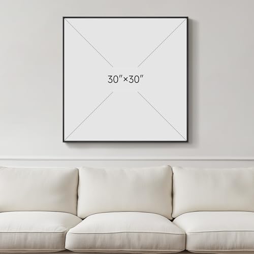 Large Framed Blue Abstract Wall Art Decor