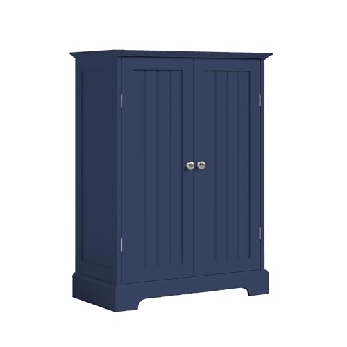 Bathroom Floor Cabinet with 2 Doors and Adjustable Shelves