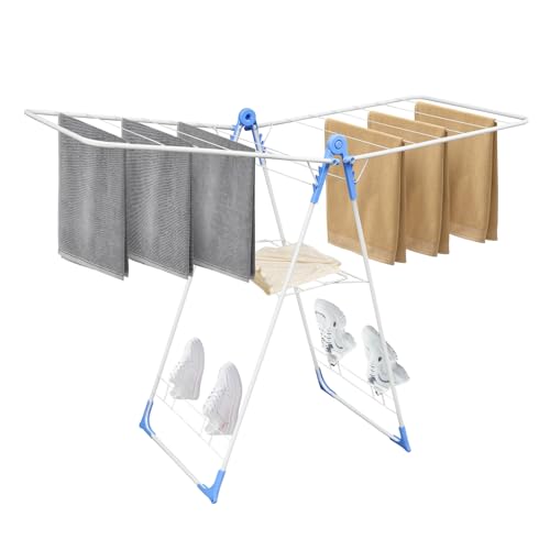 Foldable Gullwing Clothes Drying Rack Free Standing Indoor Outdoor Airer