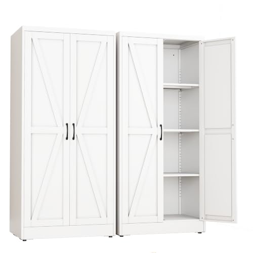 White Metal Storage Cabinet