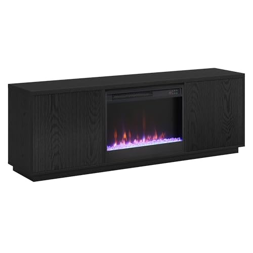 70" TV Stand with Crystal Fireplace