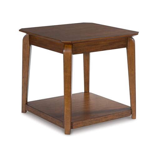 Trenmour Mid Century Modern End Table with Lower Open Shlef