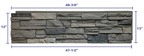 Distinct 6 Pack Faux Stone Wall Panel 48 in x 13 in x 2 in Ledge Stone High Density Polyurethane Wall Siding Panels 24 sq ft (6 Count)