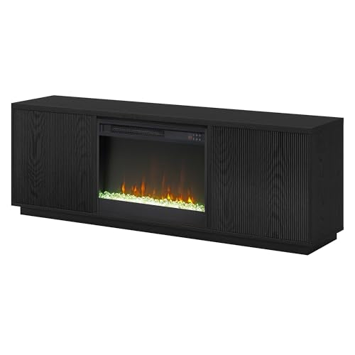 70" TV Stand with Crystal Fireplace