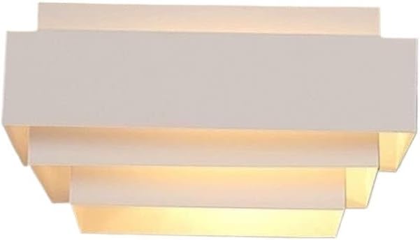 Modern White LED Wall Sconce Minimalist Geometric Layered Up Down Light Fixture