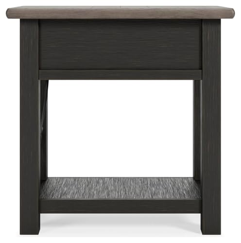 Narrow Chairside End Table with Charging Station