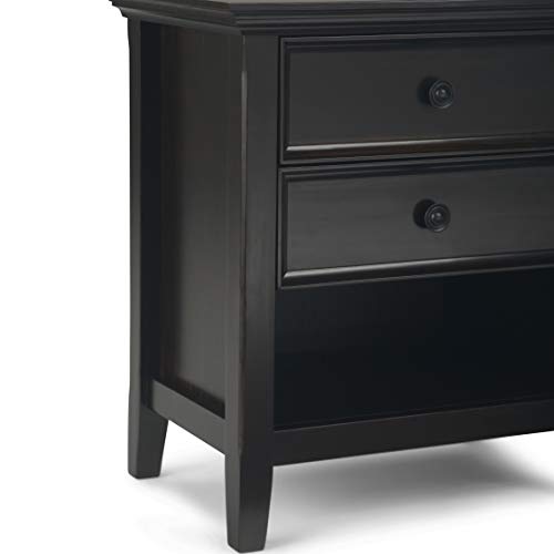 Amherst 24" Wide Solid Wood Bedside Table in Hickory Brown