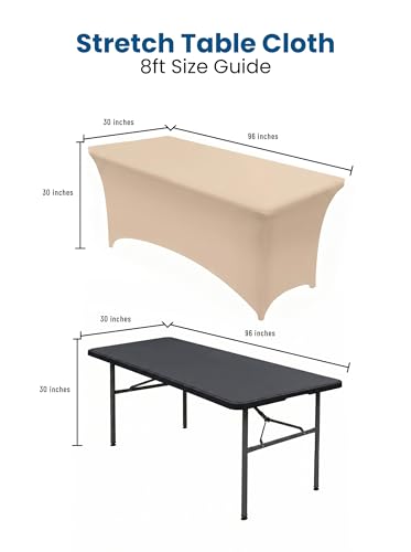 Spandex Table Cloth 2 Pack [8FT (2 Count)