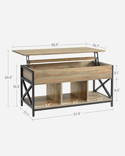 Lift Top Coffee Table with Storage Shelf