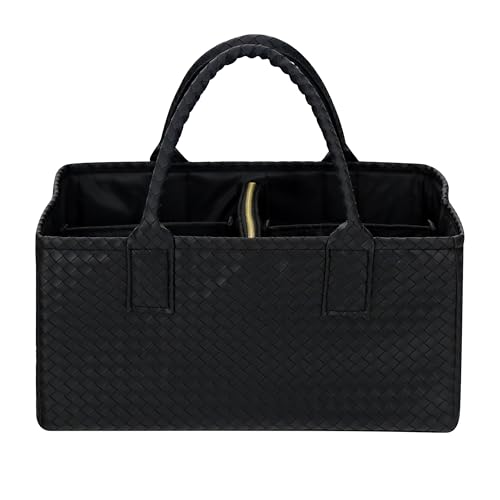 Premium Vegan Leather Baby Diaper Caddy Organizer