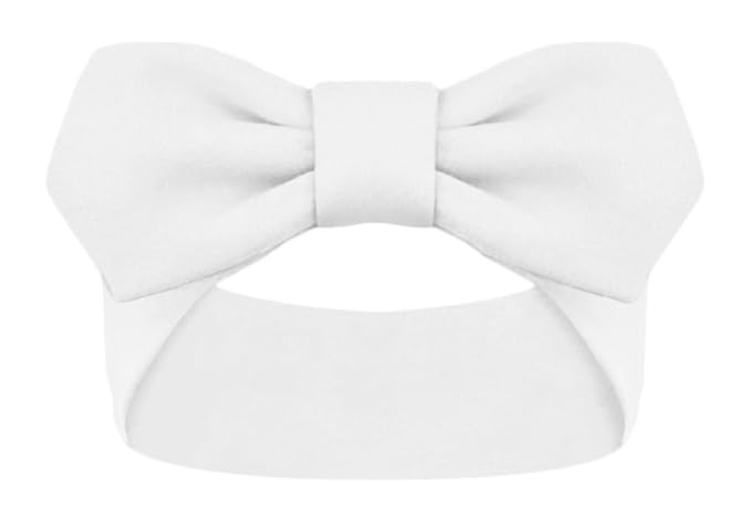 Creative Knitwear Mississippi State Bulldogs Infant Girls White Solid Hair Knot Headband Embroidered Logo - Size Newborn - 4T