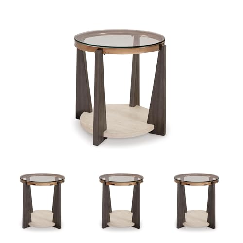 Frazwa Round Glass End Table