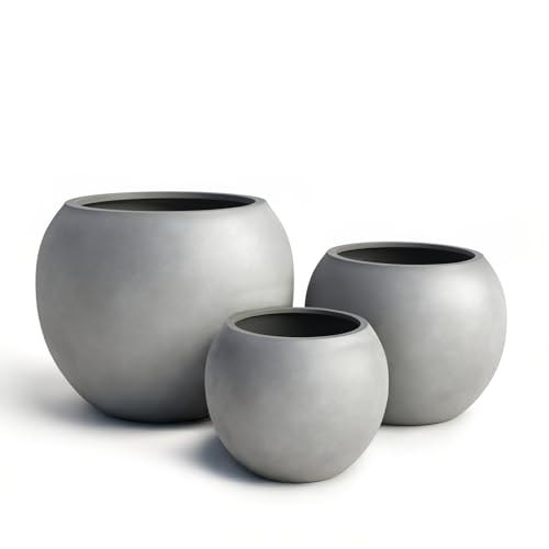 Premium Mt Sherman Fiberstone Sphere Planter for Indoor Outdoor Use