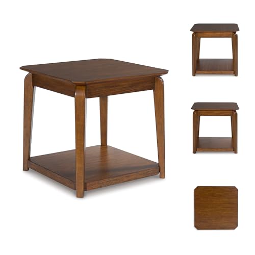 Trenmour Mid Century Modern End Table with Lower Open Shlef