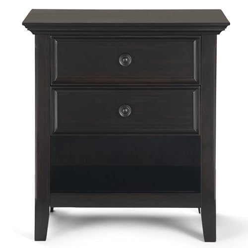 Amherst 24" Wide Solid Wood Bedside Table in Hickory Brown