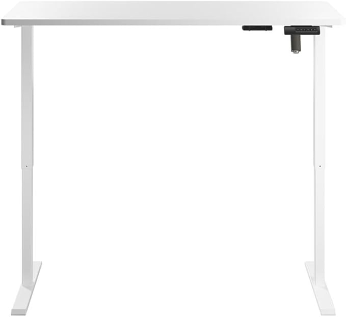 Bush Furniture Energize 55W x 24D Electric Height Adjustable Standing Desk in Basic White, Ergonomic Sit-Stand Computer Table for Home Office