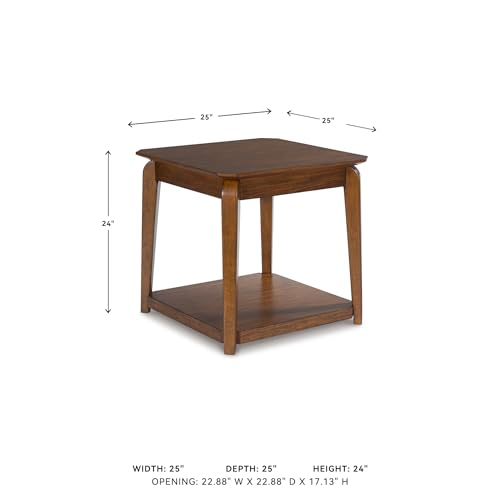 Trenmour Mid Century Modern End Table with Lower Open Shlef