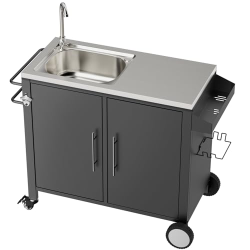 Outdoor Grill Table with Sink