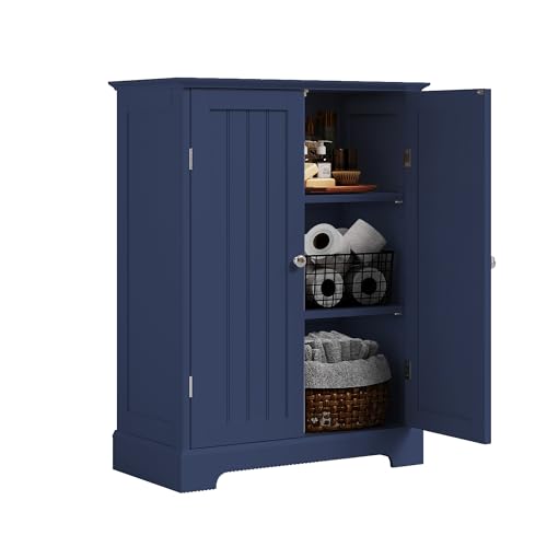 Bathroom Floor Cabinet with 2 Doors and Adjustable Shelves