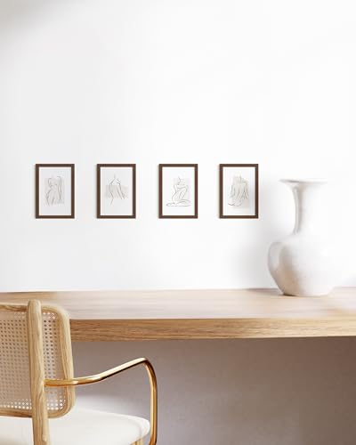 Standalone Walnut Oak Frame Set of 4 (4 Count)