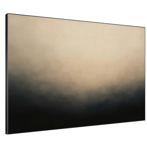 60"x72" Extra Large Framed Wall Art Soft Cream and Dark Abstract Landscape Illustration for Home Living Room Bedroom Decor