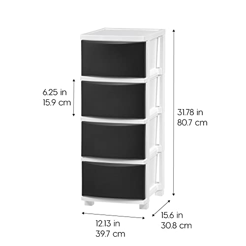 4 Drawer Slim Narrow Storage Organizer