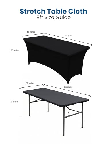 Spandex Table Cloth 4 Pack [8FT (4 Count)