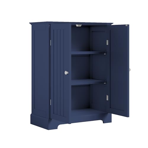 Bathroom Floor Cabinet with 2 Doors and Adjustable Shelves