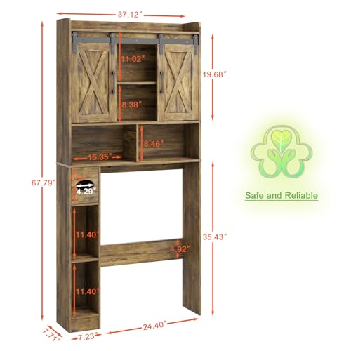 Over The Toilet Storage Cabinet with Sliding Doors