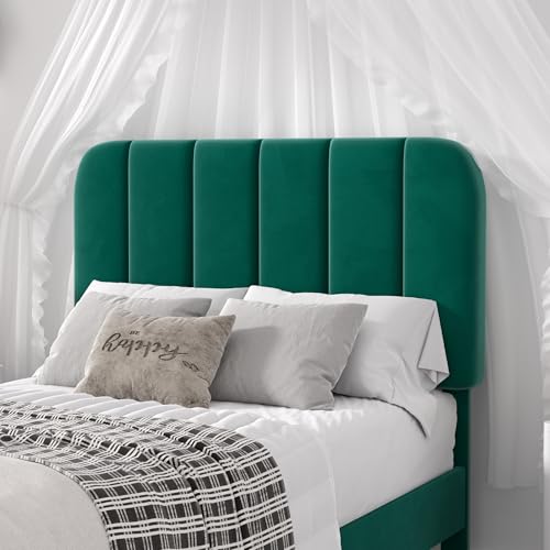 Twin Size Bed Frame with Upholstered Headboard