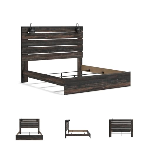 Drystan Rustic King Size Bed Frame with LED