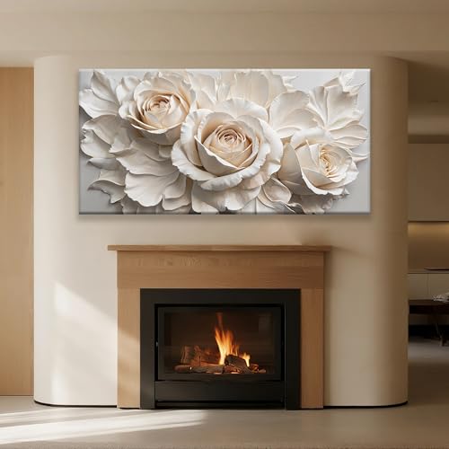 Large Wall Art For Living Room Prints Home Wall Decor Modern Canvas Art Wall Decor 35 X 70 Inches White Flower Wall Art Elegant Flower Painting Picture For Bedroom Hotel Office Artwork