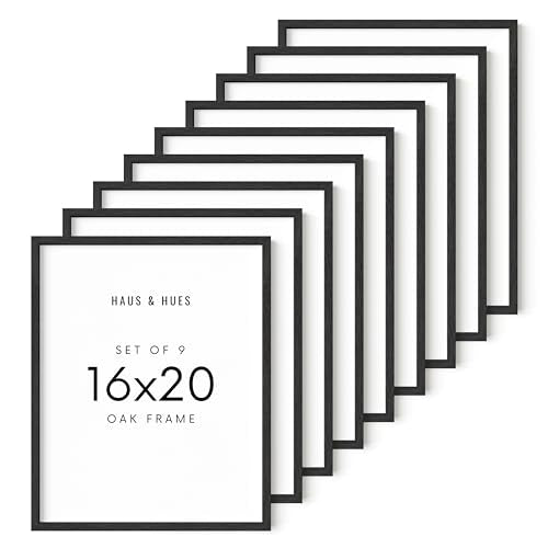 Standalone Black Oak Frames Set of 9