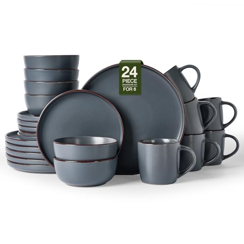 Mercury 24 Piece Stoneware Plates and Bowls