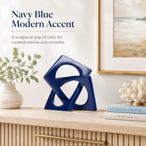 Navy Blue Knot Statue for Coffee Table Centerpiece Decor