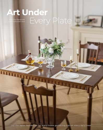 Beige White Placemats Set of 4 (4 Count)