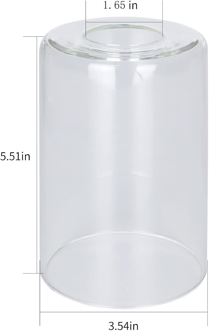 4 Pack Clear Glass Shade Covers Replacements, 5.5in Height, 3.5in Diameter
