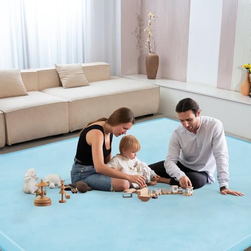 Baby Play Mat for Floor Nursery Muscle Area Rug Playroom Rug 59"x59" Elastic Foam 1.3" Thick Crawling Mat for Babies