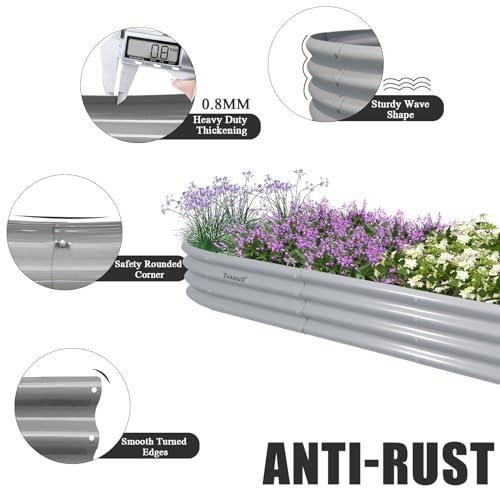 12x2x1ft Galvanized Raised Garden Bed