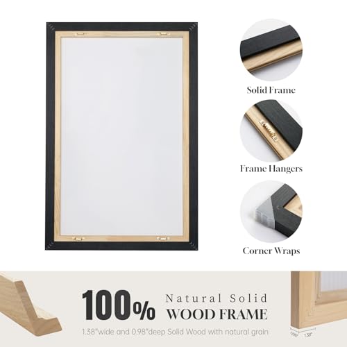 Large Framed Neutral Modern Abstract Wall Art for Living Room (3 Count)