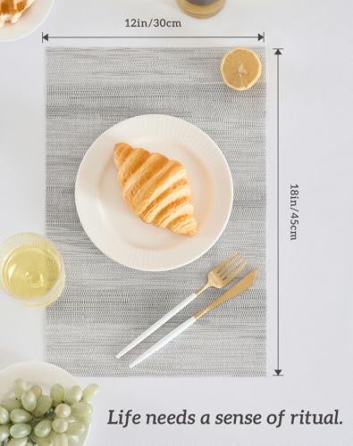 Lightsteel Black Placemats Set of 12 (12 Count)