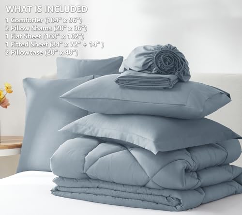 California King Comforter Set Dusty Blue