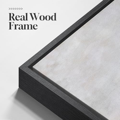 Framed Gray Black Gold Abstract Landscape Canvas Wall Art Decor