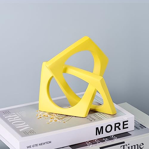 Yellow Knot Statue for Coffee Table Centerpiece Decor