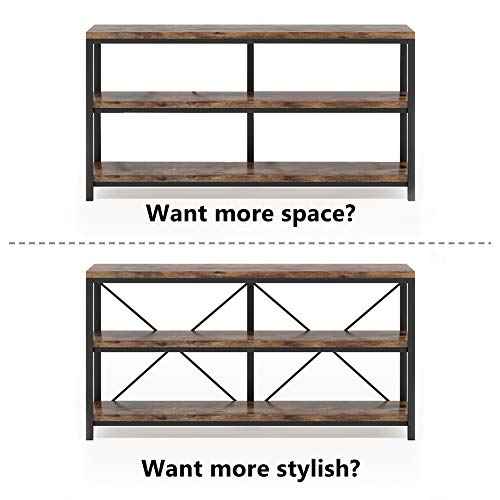 55 Inches Long Sofa Table with Storage Shelves