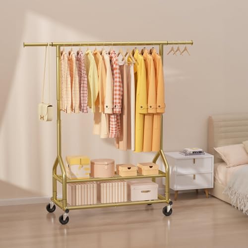 556 LBS Heavy Duty Rolling Clothes Rack