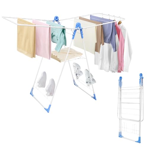 Foldable Gullwing Clothes Drying Rack Free Standing Indoor Outdoor Airer