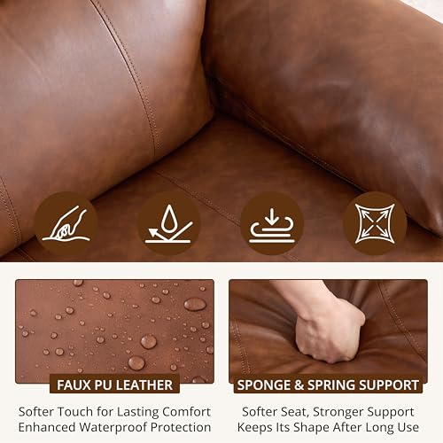 360° Swivel Rocking Leather Recliner Chair for Adults